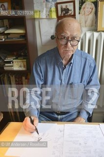 Georges Wolinski, French cartoonist at home in 2014. ©Ulf Andersen/Rosebud2