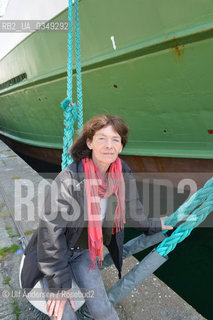 Catherine Poulain, French writer in Saint Malo, France..Prix Nicolas Bouvier 2016.Prix Joseph Kessel 2016.Prix des gens de mer 2016.Prix des Compagnies de pêches 2016 ©Ulf Andersen/Rosebud2